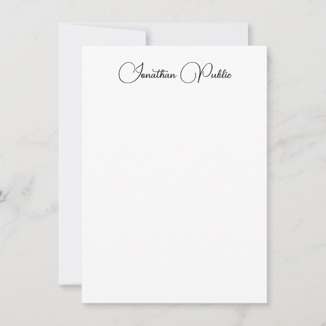Trendy Modern Vertical Template Calligraphy Mitteilungskarte (Vorderseite)