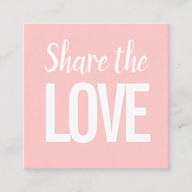 Trendy modern verweisen auf eine Freundin rosa Vis Quadratische Visitenkarte (Vorderseite)