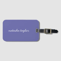 Trendy Modern Very Peri Lila Script Monogram