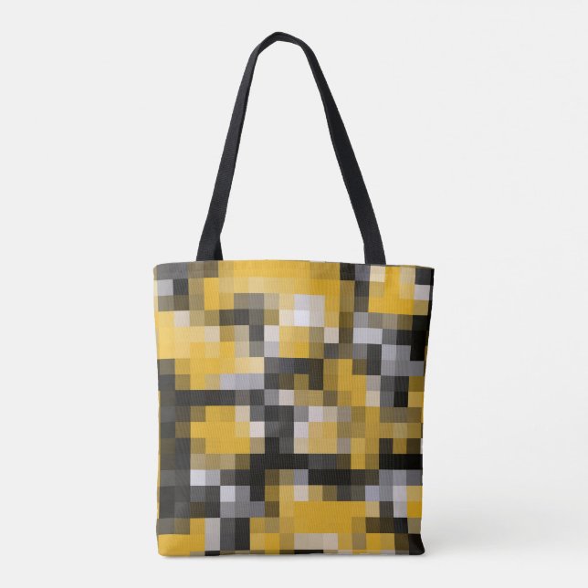 Trendy Modern Yellow Black Mosaik Muster (Rückseite)