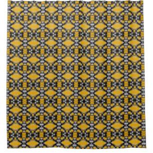 Trendy Modern Yellow Black Mosaik Muster Duschvorhang