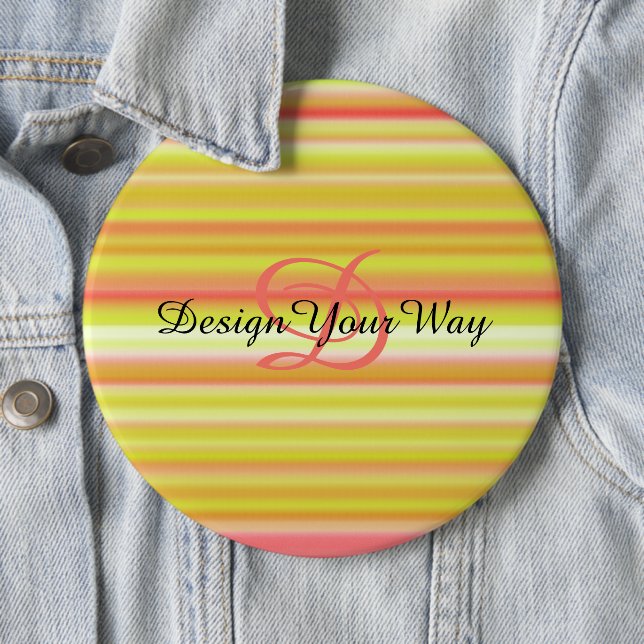 trendy moderne abstrakte Vintage Monogramm Button (Beispiel)