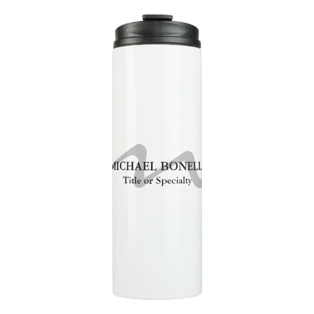Trendy moderne Monogramm erste beruflich Thermosbecher (Vorderseite)