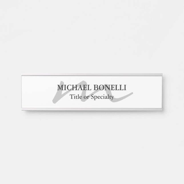 Trendy moderne Monogramm erste beruflich Türschild (Vorderseite )