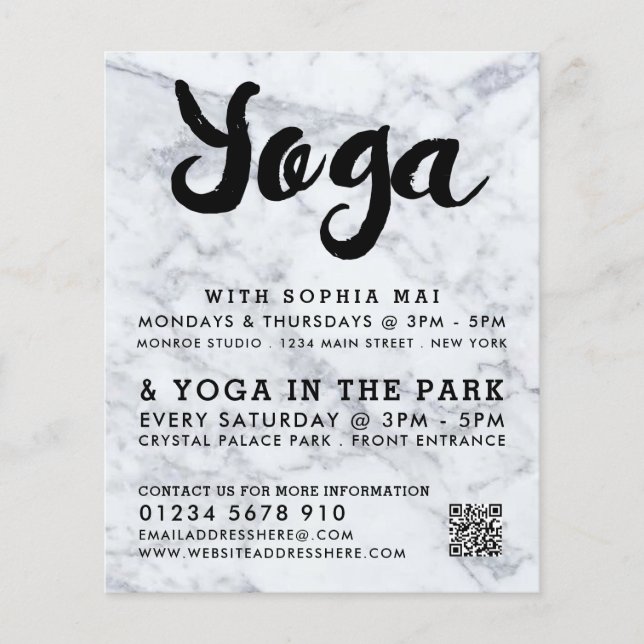 Trendy Moderne rosa Yoga Class Werbung Flyer (Vorne)
