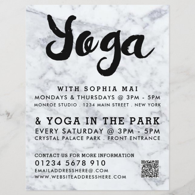 Trendy Moderne rosa Yoga Class Werbung Flyer (Vorne)