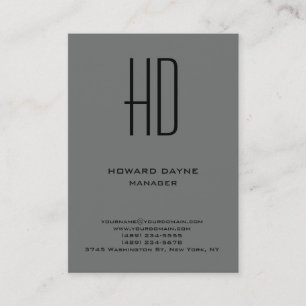 Trendy moderne schlichte, einfache Nickelgrau-Mono Visitenkarte