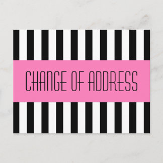 Trendy modische rosa neue Adresse bewegt Ankündigungspostkarte