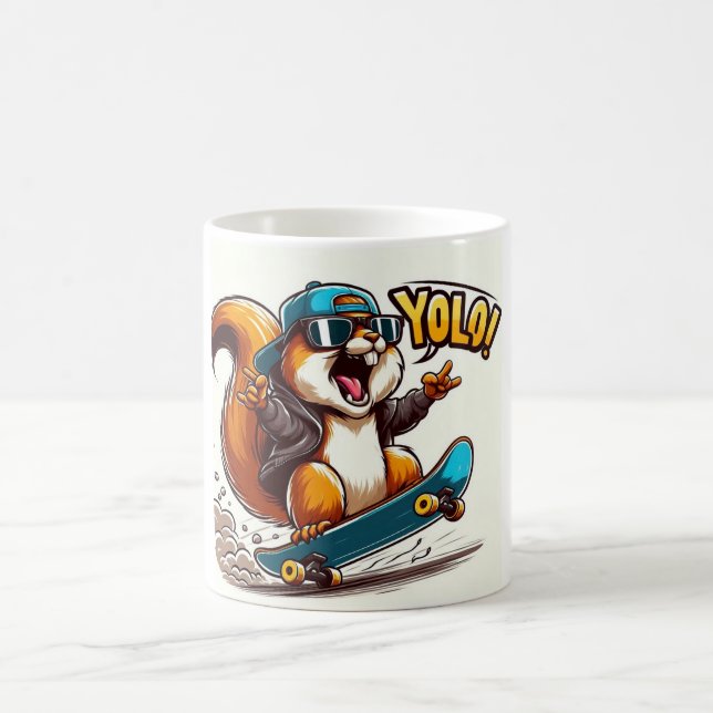 trendy mok met hamster op skateboard kaffeetasse (Mittel)