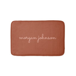 Trendy Monogram | Burnt Orange + Blindskriptname Badematte