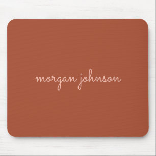 Trendy Monogram   Burnt Orange + Blindskriptname Mousepad