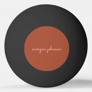 Trendy Monogram Burnt Orange + Blindskriptname Tischtennisball