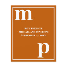 Trendy Monogram Burnt Orange Budget Save the Date