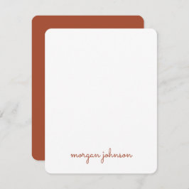 Trendy Monogram | Burnt Orange Script Name Mitteilungskarte