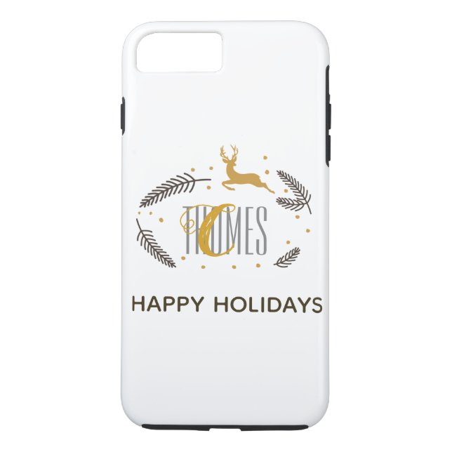 Trendy Monogram Holiday Phone Case (Rückseite)