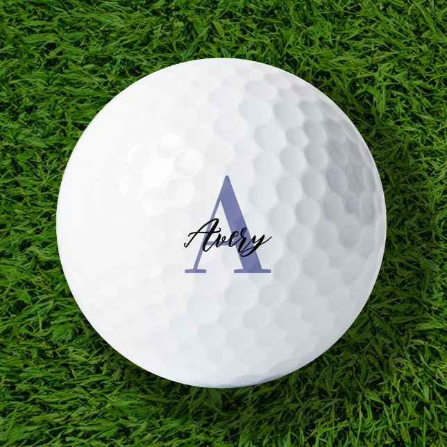 Trendy Monogram mit Skriptname Overlay Golfball (Von Creator hochgeladen)