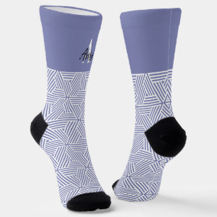 Trendy Monogram mit Skriptname Overlay Socken