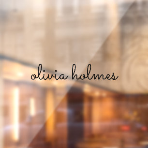 Trendy Monogram   Modern Black Script Fensteraufkleber