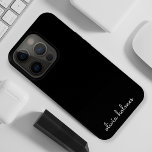 Trendy Monogram | Modern Black Script Name Case-Mate iPhone Hülle<br><div class="desc">Ein einfaches,  benutzerdefiniertes Monogramm-Design in einer informellen,  lässigen,  handgeschriebenen Schrifttyp in auffallendem einfarbigem Schwarzweiß. Das Monogramm kann leicht personalisiert sein,  um ein Design so einzigartig wie Sie sind zu machen! Das perfekte trendige Geschenk oder Accessoire für jeden Anlass.</div>