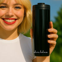 Trendy Monogram | Modern Black Script Name