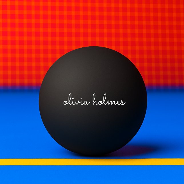 Trendy Monogram | Modern Black Script Name Tischtennisball (Von Creator hochgeladen)