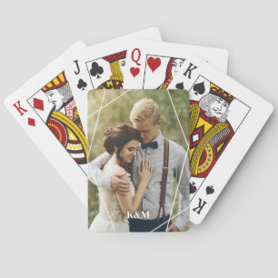 Trendy Monogram Personalisiertes Foto Spielkarten