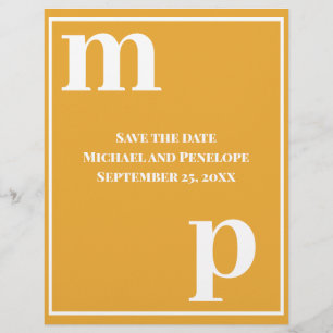 Trendy Monogram Ringelblume Budget Save the Date  Flyer