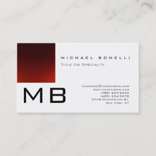 Trendy Monogram White Strip Business Card Visitenkarte