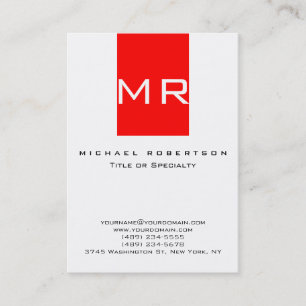 Trendy Monogram White Strip Business Card Visitenkarte