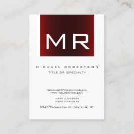 Trendy Monogram White Strip weiße Visitenkarte