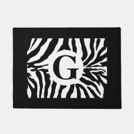 Trendy Monogram Zebra Print Door Mat Fußmatte