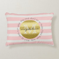 Trendy Monogramm-GoldGlitzer erröten rosa Streifen