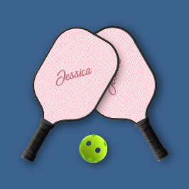 Trendy Monotone Geometric Pink Personal Pickleball Schläger