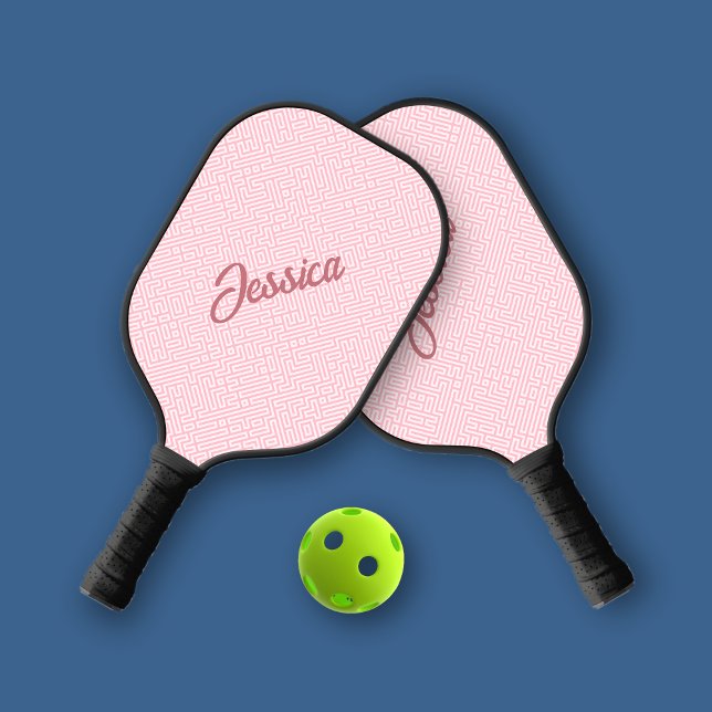 Trendy Monotone Geometric Pink Personal Pickleball Schläger (Von Creator hochgeladen)