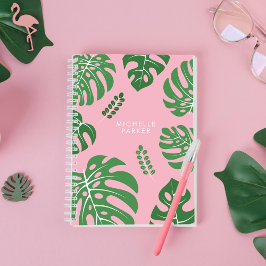 Trendy Monstera Palm Blätter Notizbuch