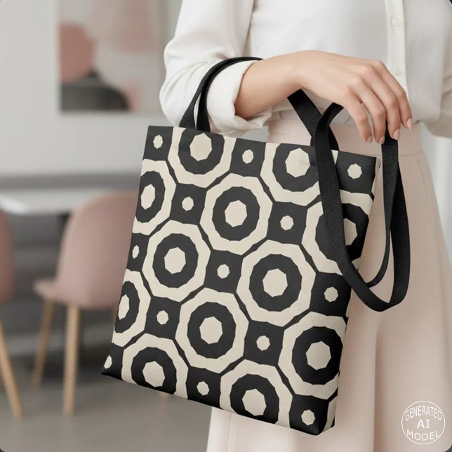 Trendy Mosaic Black & Beige Geometric Muster (Von Creator hochgeladen)