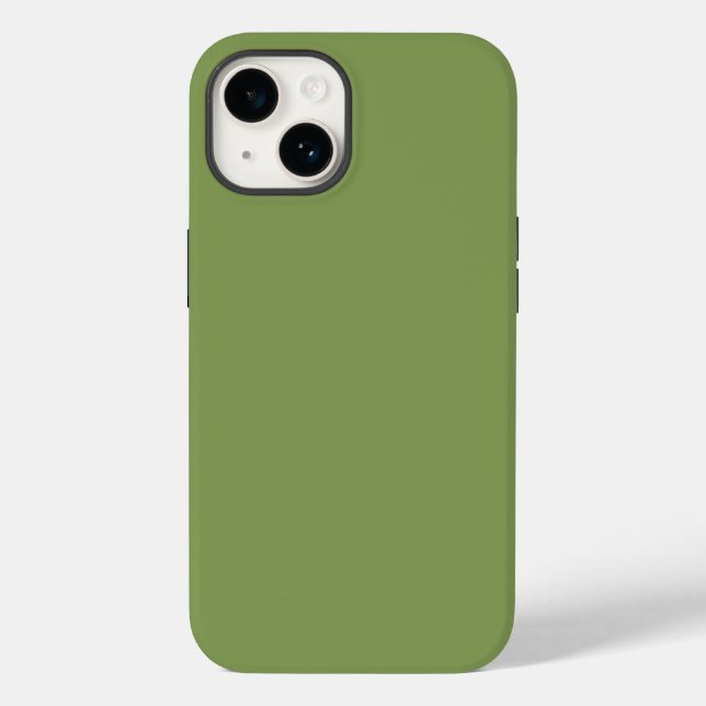 Trendy Moss Green Background Color Case-Mate iPhone Hülle (Rückseite)