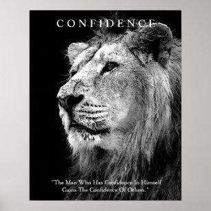 Trendy Motivierend Confidence Lion Inspiration Poster