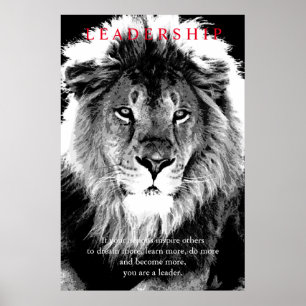 Trendy Motivierend Leadership Lion Art Poster