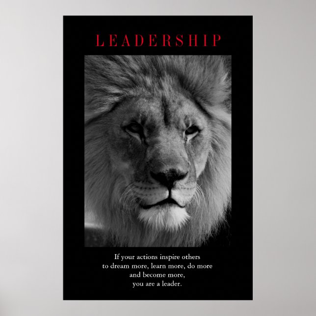 Trendy Motivierend Leadership Lion Art Poster (Vorne)
