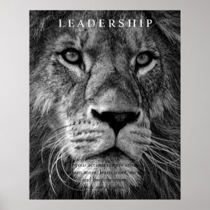 Trendy Motivierend Leadership Lion Black & White Poster