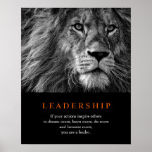Trendy Motivierend Leadership Lion Black & White