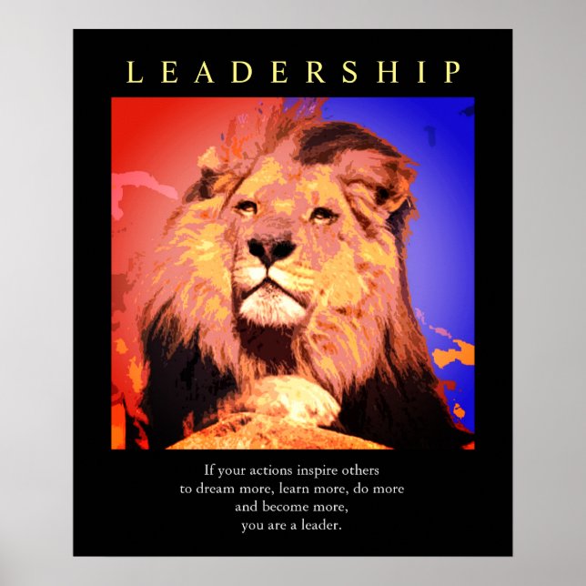 Trendy Motivierend Leadership Lion Pop Art Poster (Vorne)