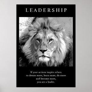 Trendy Motivierend Leadership Lion Poster