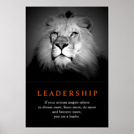 Trendy Motivierend Leadership Lion Poster