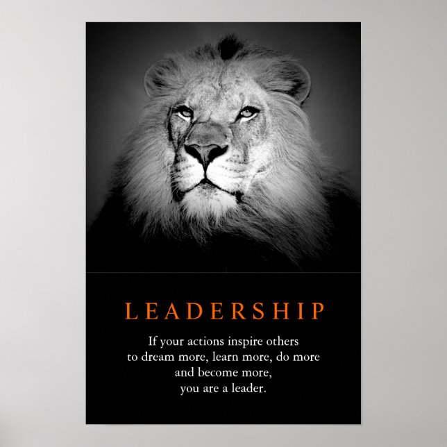Trendy Motivierend Leadership Lion Poster (Vorne)