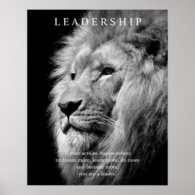 Trendy Motivierend Leadership Lion Poster (Vorne)