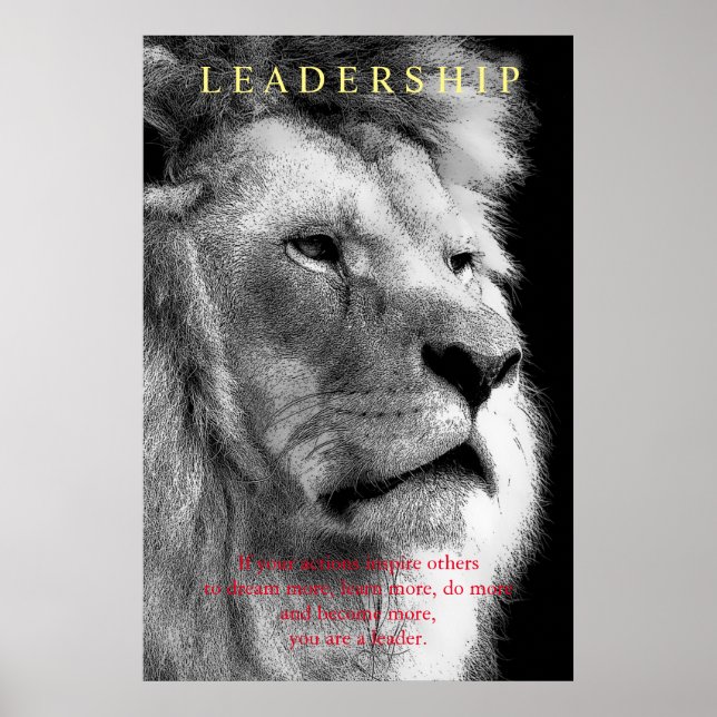 Trendy Motivierend Leadership Lion Poster (Vorne)