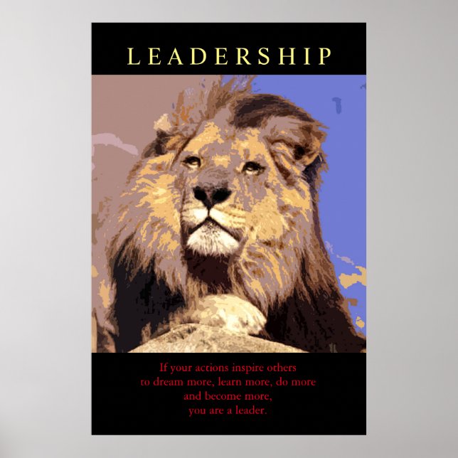 Trendy Motivierend Leadership Lion Poster (Vorne)