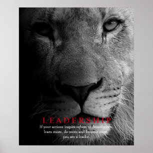 Trendy Motivierend Leadership Lion Poster